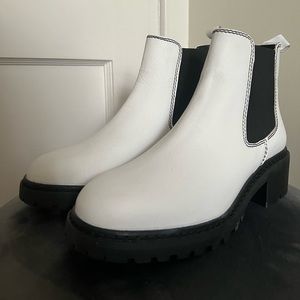 White Platform Chelsea Boots